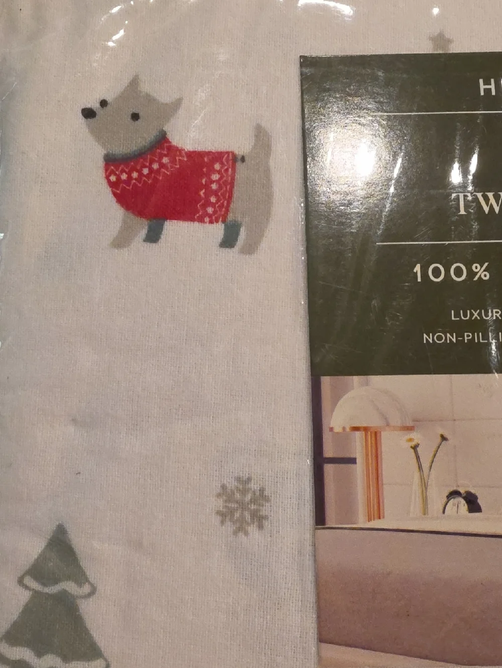 NWT Juniper Collection Flannel Twin Sheet Set 100% Turkish Cotton Winter Doggies